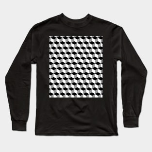 High Contrast Cube Optical Illusion Long Sleeve T-Shirt